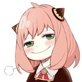 😏 181c9e5e Anya Forger Spy x Family anime, zadowolony z siebie, Anya, Spy x Family, uroczy, postać, manga whatsapp sticker