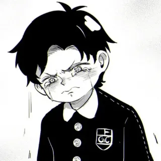 😭 1c0b2191 płacz, anime, manga, smutny, chłopak, łzy, emocje, mundurek szkolny whatsapp sticker