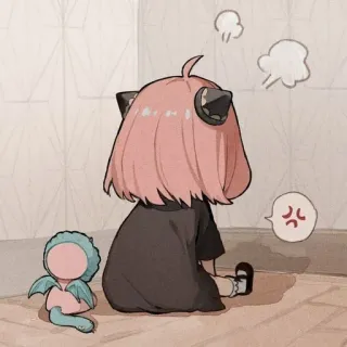 😒 2532a4a6 Anya Forger Spy x Family anya forger, spy x family, zły, anime, kreskówka whatsapp sticker