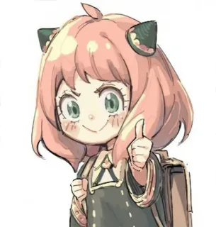 👍 380d274b Anya Forger Spy x Family Anime, Manga, Kreskówka, Postać, Spy x Family, Anya, Forger whatsapp sticker