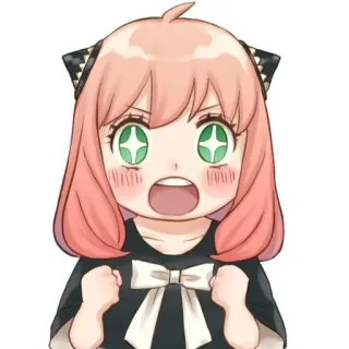 🤩 58cddb66 Anya Forger Spy x Family Anya, Anime, Słodkie, Naklejka, Spy x Family, Manga, Kreskówka whatsapp sticker