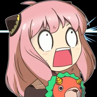 😳 66edbd99 Anya Forger Spy x Family anime, dziewczyna, zszokowana, kreskówka, postać whatsapp sticker