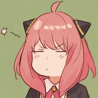 😒 79feb83f Anya Forger Spy x Family Anime, Kreskówka, Fanart, Postać, Różowe włosy, Zmęczony/a, Spy x Family whatsapp sticker