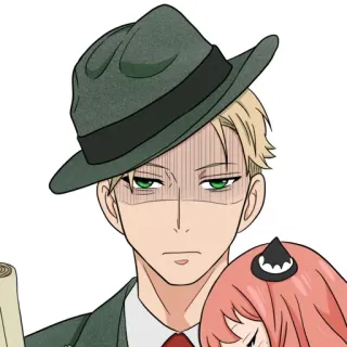 😐 83ea8350 Loid Forger Spy x Family Anime, Szpieg, Rodzina, Kreskówka, Agent, Przebranie whatsapp sticker