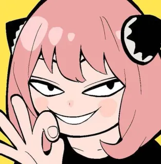 😈 8e53ef7d Anya Forger Spy × Family anime, mem, anya, spy x family, dziewczyna anime, zarozumiały, znak ok whatsapp sticker