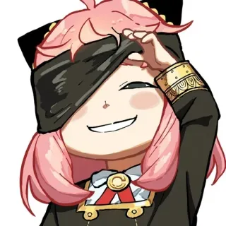 😏 b2c5cccd Anya Forger Spy x Family Anime, Spy x Family, Anya Forger, Kreskówka, Postać, Uśmiechnięta whatsapp sticker