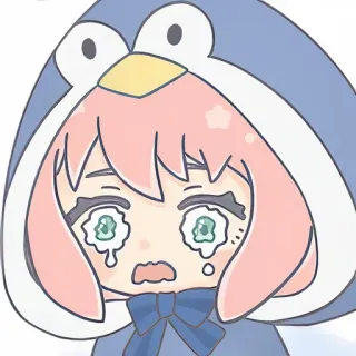 😭 c9becf02 Anya Forger Spy × Family anime, kreskówka, dziewczyna, płacz, smutny, spy family, anya whatsapp sticker