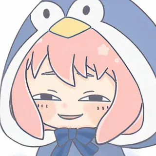 😈 e8209517 Anya Forger Spy x Family Anime, Spy x Family, Anya Forger, Kreskówka, Słodkie, Pingwin, Postać whatsapp sticker