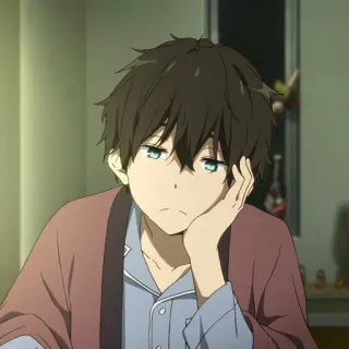 😐 071fd045 anime, boy, cartoon, sleepy, character, bored telegram sticker