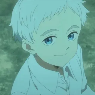 😇 28c86795 Norman The Promised Neverland anime, character, Norman, The Promised Neverland, boy, white hair telegram sticker