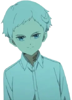 😈 35529a79 Norman The Promised Neverland anime, the promised neverland, norman, cartoon, child, boy, character telegram sticker