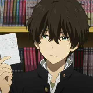 🙁 39c24847 Houtarou Oreki Hyouka anime, hyouka, houtarou oreki, character, student telegram sticker