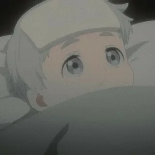 😷 4ffbcc51 Norman The Promised Neverland anime, boy, sick, illness, character, animation telegram sticker