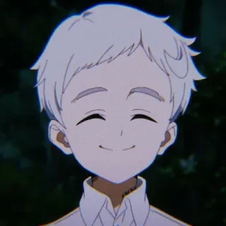 😊 8bd885b2 Norman The Promised Neverland anime, manga, smile, cheerful, boy telegram sticker