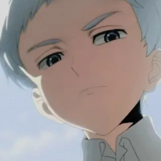 😡 9981ca5d Norman The Promised Neverland anime, manga, boy, serious, character, norman telegram sticker