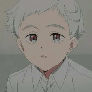 🙂 e414cbe2 Norman The Promised Neverland anime, boy, white hair, Norman, The Promised Neverland, animation, manga telegram sticker
