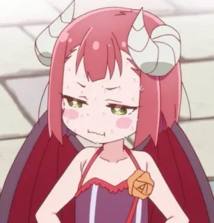 🍥 08ab2de7 anime, demon, cute, sweat, exasperated, horns, wings telegram sticker