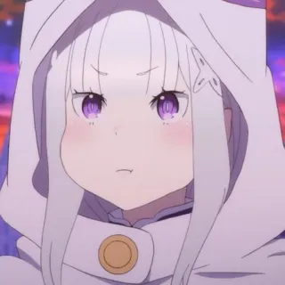 🍥 0f1740bb Emilia Re:Zero anime, female, cute, Emilia, Re:Zero, character, sticker telegram sticker