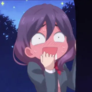 🍥 11b6cc1d anime, cartoon, shocked, surprised, excited, purple hair telegram sticker