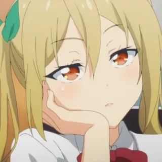 🥡 4b7f7a87 anime, girl, cute, bored, expression, portrait telegram sticker