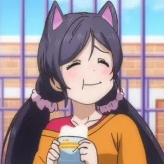 🥢 50446026 anime, cat ears, smiling, cute, happy telegram sticker