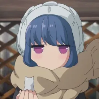 🍥 59e0f95f Rin Shima Yuru Camp anime, cute, character, manga, winter, relaxing, Yuru Camp, Rin Shima telegram sticker