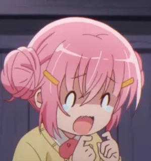 🥡 8834a38b anime, manga, cartoon, pink hair, cute, crying, shocked, emotional telegram sticker