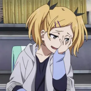 🥡 940a7fb0 anime, girl, sad, exhausted, character, blonde hair, pigtails telegram sticker