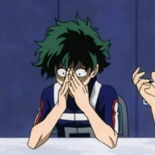 🌈 0c9dcdaf Izuku Midoriya My Hero Academia Anime, My Hero Academia, MHA, Izuku Midoriya, Deku, choqué, inquiet telegram sticker