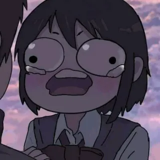 🌈 4b76e110 animé, pleurer, surpris, émotionnel, triste, fille, dessin animé telegram sticker