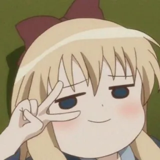 🌈 cc02731e Anime, Fille, Signe de paix, Dessin animé telegram sticker