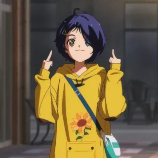 ⚜ 46791ca5 middle finger, offensive, anime, cartoon, girl, youth, flipping bird telegram sticker