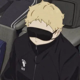 ⚜ cc210219 Kei Tsukishima Haikyuu!! anime, haikyuu, kei tsukishima, sleeping, tsukishima telegram sticker