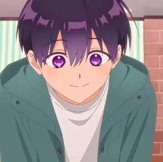 ☺️ f15e7ddf anime, boy, purple hair, character telegram sticker