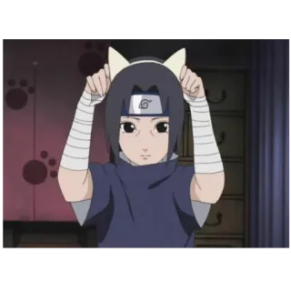 😸 9ee4a4bb Itachi Naruto อิทาจิ, นารูโตะ, อนิเมะ, หูแมว, น่ารัก, นินจา telegram sticker