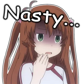 😨 00989cce Nasty... anime, chica, expresión, desagradable whatsapp sticker