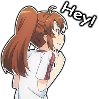 😠 2dd75340 Hey! Anime, Saludo, Chica, Dibujo animado, Alegre, Lindo whatsapp sticker
