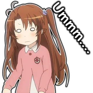 😐 44440390 Ummm... anime, chica, pregunta, expresión, confundido whatsapp sticker