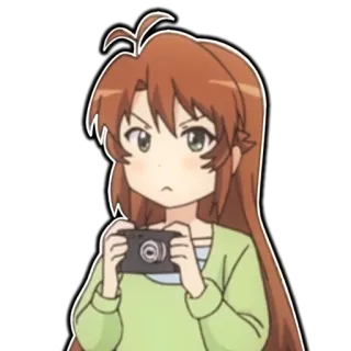 🤟 65f76d23 Anime, Chica, Cámara, Dibujo animado, Personaje, Mujer, Linda whatsapp sticker