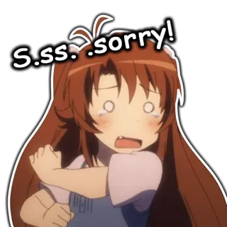 😅 889262d2 S..ss...sorry! anime, disculpa, lo siento, chica, avergonzada, linda whatsapp sticker