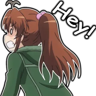 😠 9596866b Hey! Anime, Dibujos animados, Saludo, Lindo, Chica, Amigable whatsapp sticker