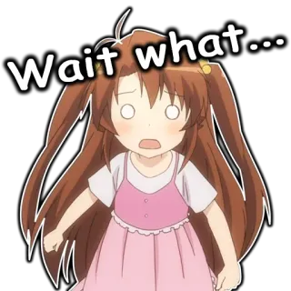 😧 99bc9bce Wait what... anime, chica, sorprendida, expresión, confundida whatsapp sticker