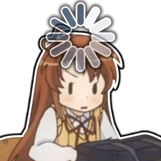😐 c2085af6 Anime, Chica, Cargando, Espera, Dibujos animados whatsapp sticker