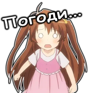😧 10b466d4 Погоди... animé, fille, surprise, effrayée, attends telegram sticker