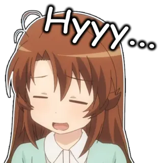 😽 303a4e62 Hyyy... animé, fille, dessin animé, endormi, fatigué, ennuyé telegram sticker