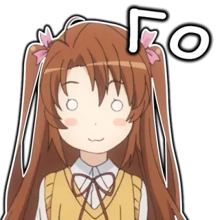 👍 b92692f7 Гo animé, fille, dessin animé, choqué, expression, sticker telegram sticker