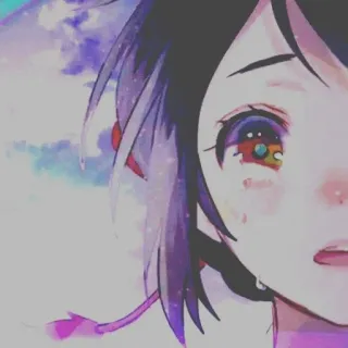 🥲 1600ed79 Аниме, Девушка, Грустно, Слезы, Плачет, Портрет whatsapp sticker