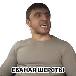 🤬 437c3fd5 ЕБАНАЯ ШЕРСТЬ! arrabbiato, uomo, parolaccia, insulto telegram sticker