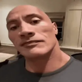 🤨 c274a37b Dwayne Johnson attore, calvo, ritratto, selfie, The Rock telegram sticker