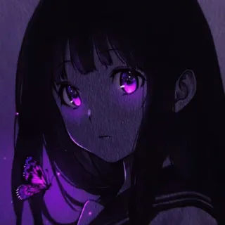 🦋 27d56990 Anime, Chica, Mariposa, Morado, Manga, Estético telegram sticker